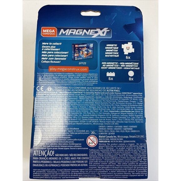MEGA Magnext Mag-Box Building Kit Magnetic Cube w/ Magnets and Bricks (20 pcs) - Picture 6 of 6